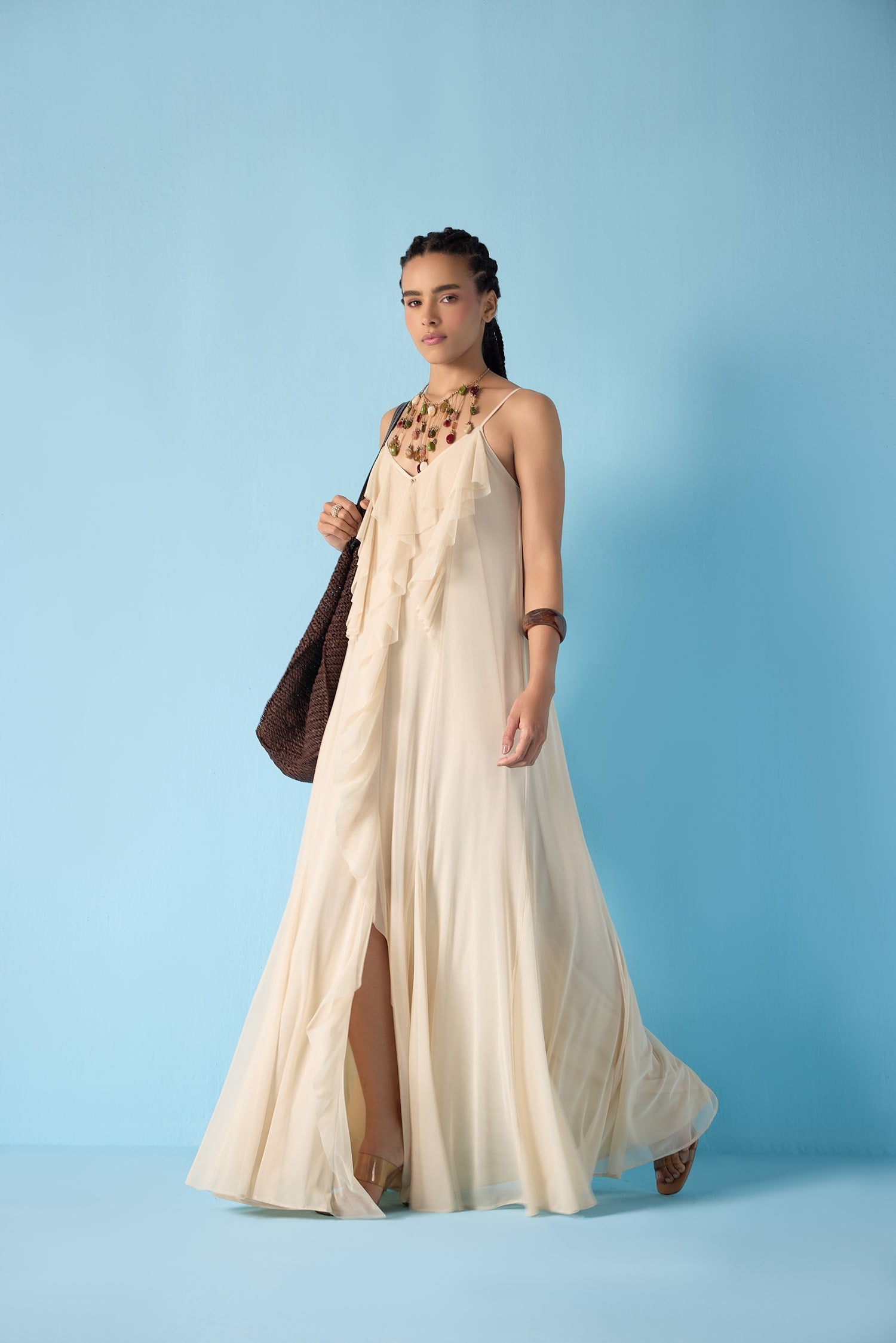 Ivory Ruffle Maxi
