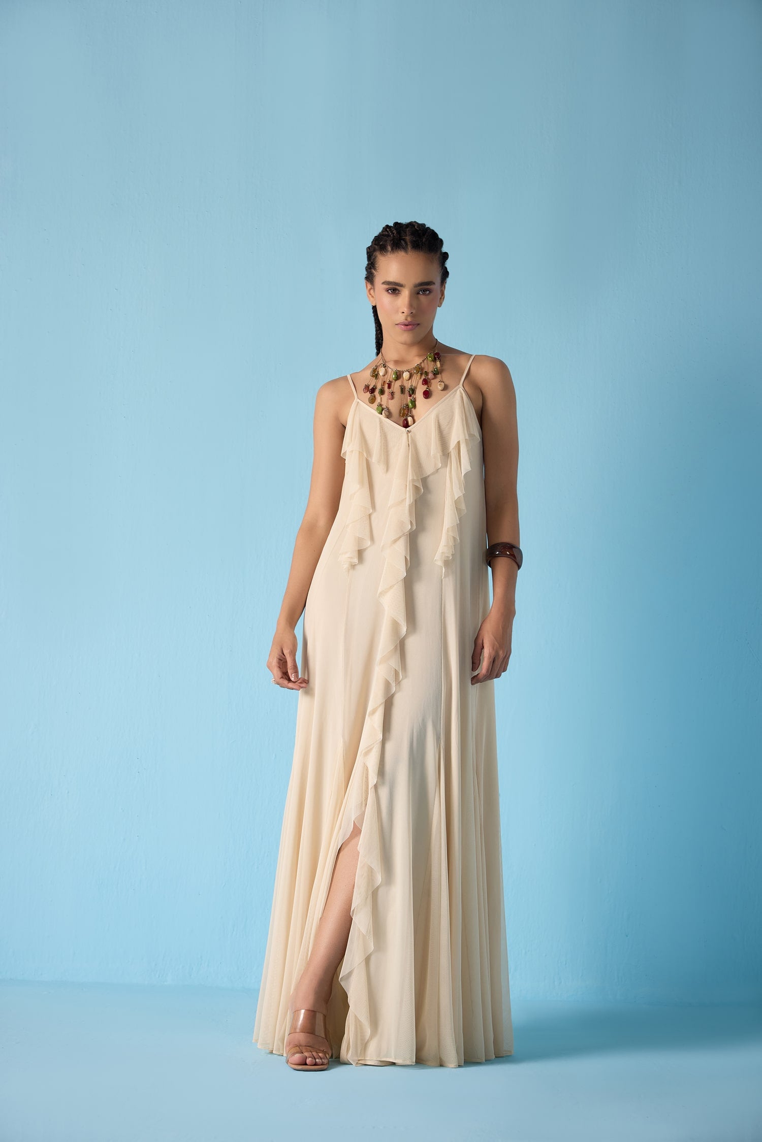 Ivory Ruffle Maxi