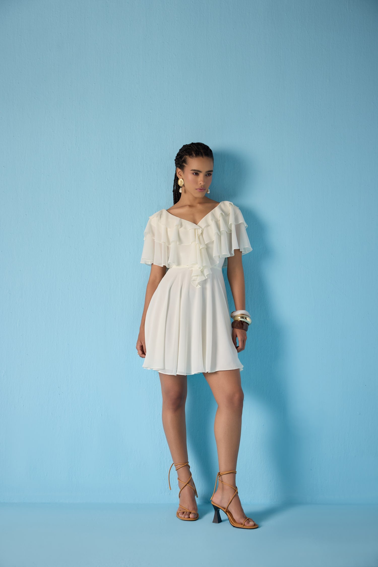 Ivory Ruffle Dress