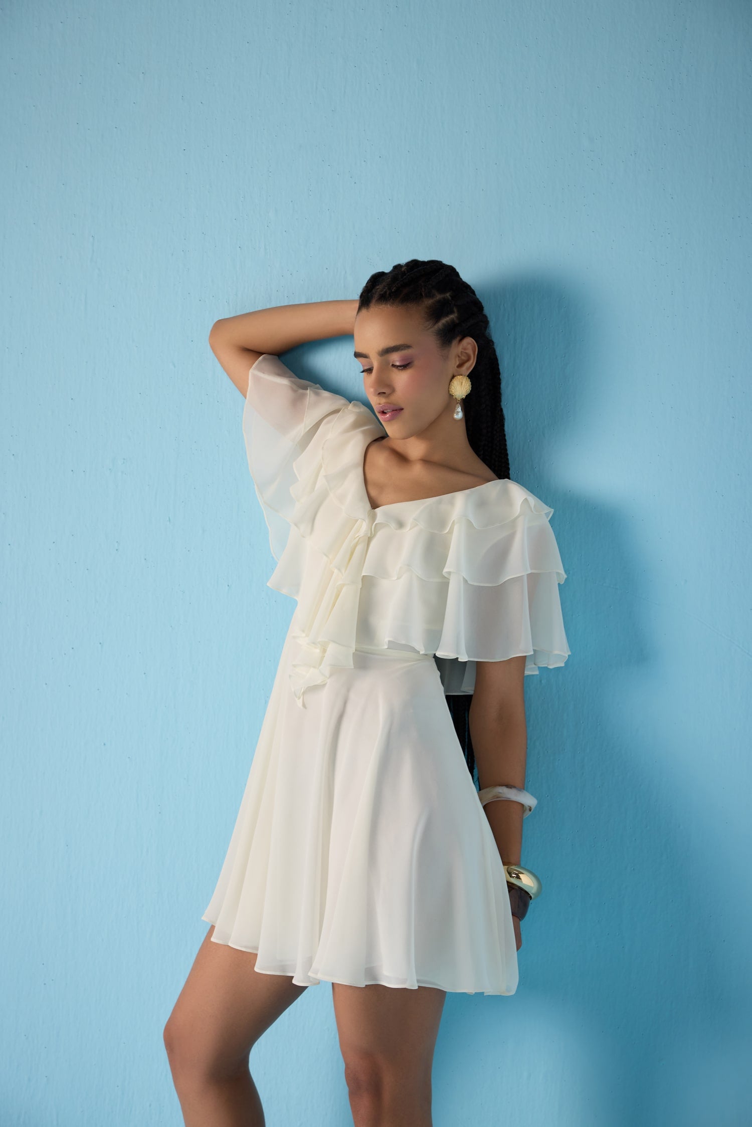 Ivory Ruffle Dress