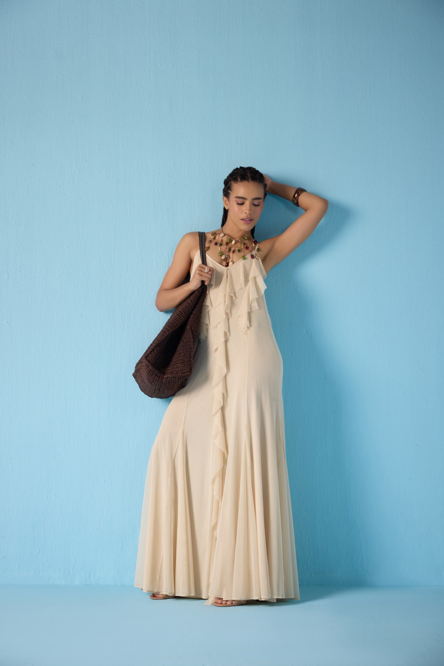 Ivory Ruffle Maxi